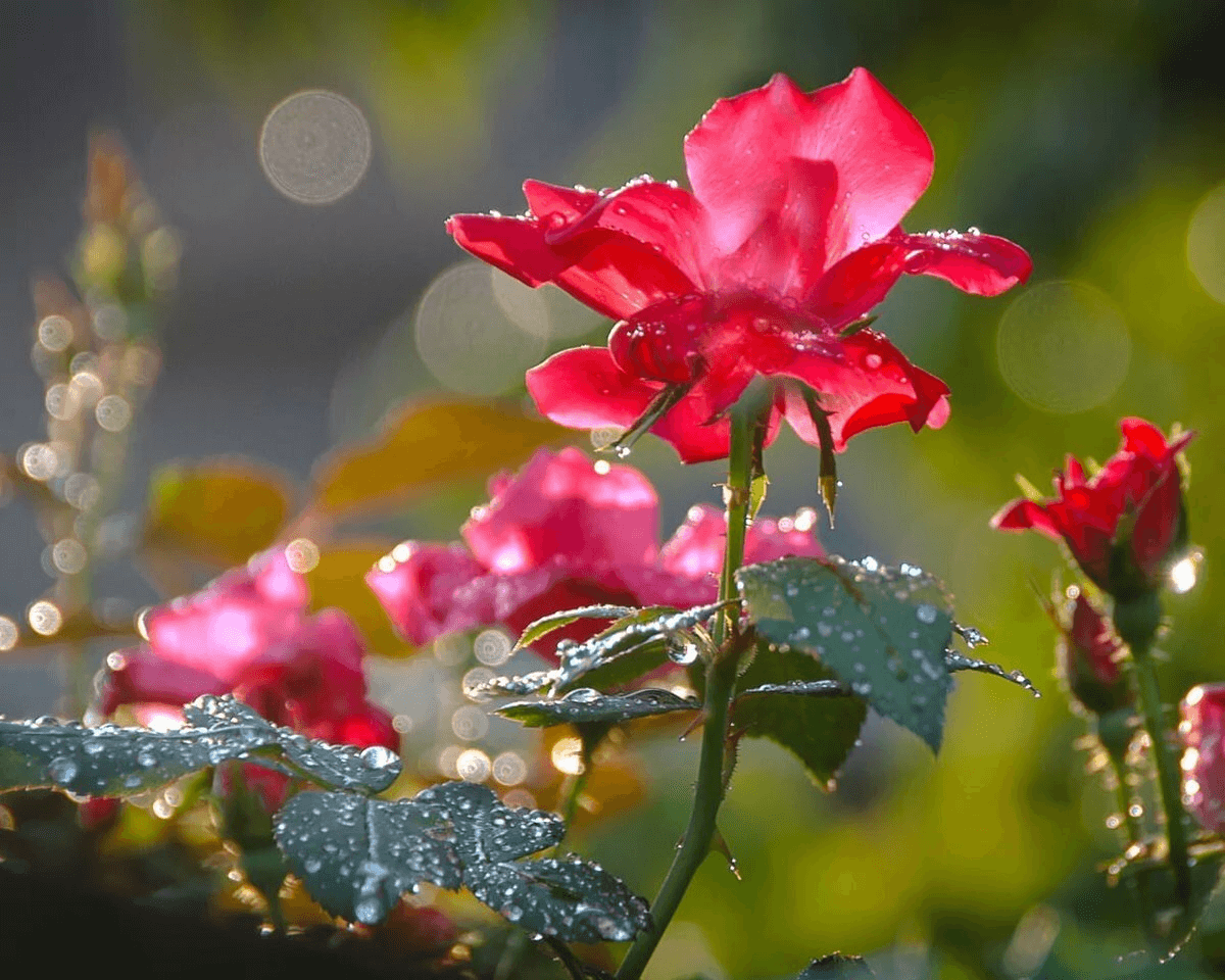 Розы под дождем
